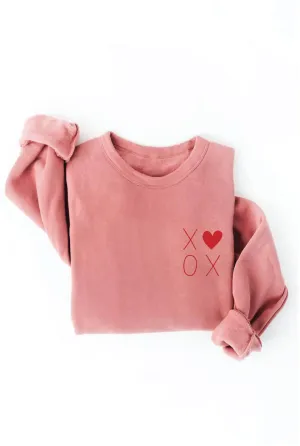 Xoxo Graphic Sweatshirt In Mauve