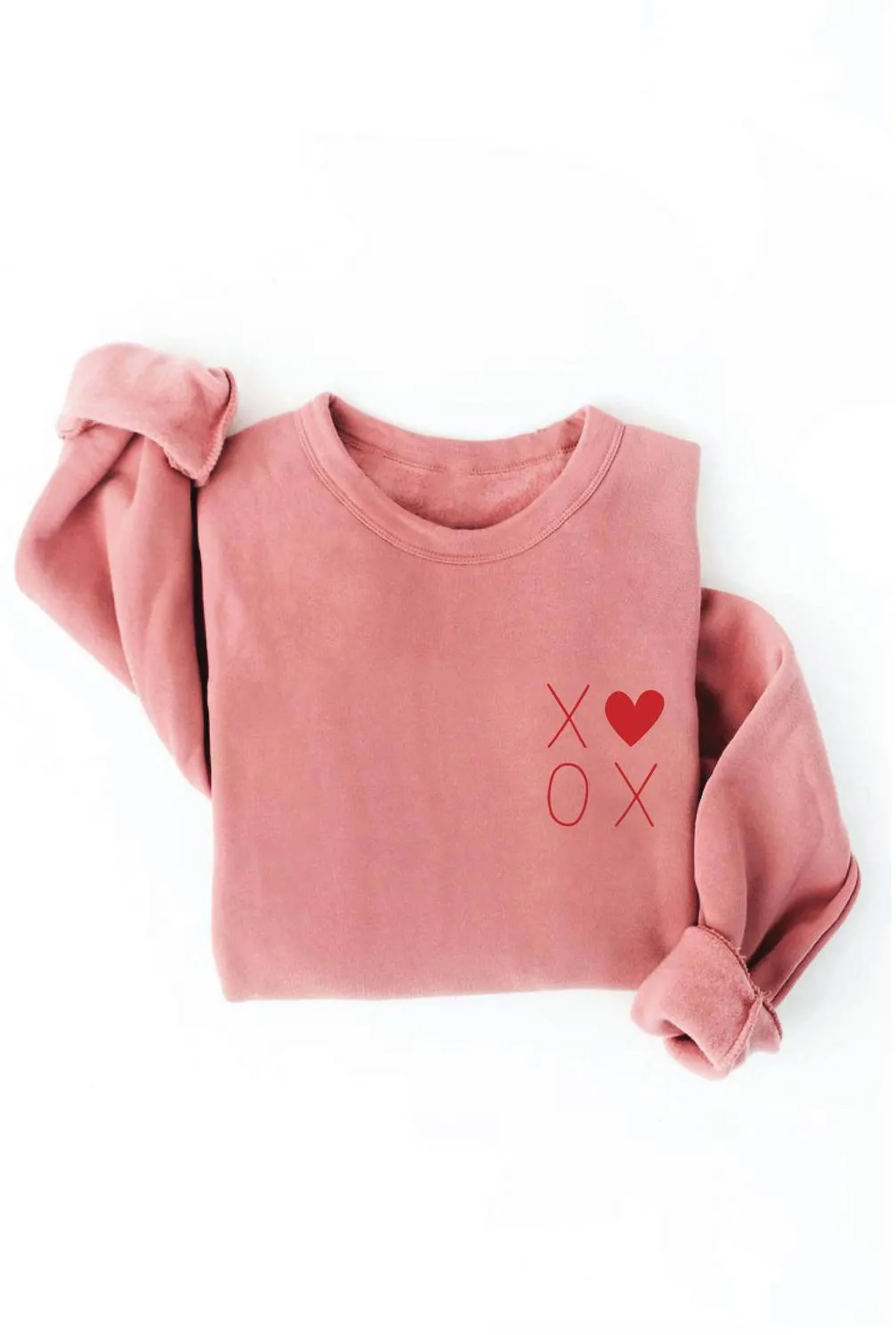 Xoxo Graphic Sweatshirt In Mauve